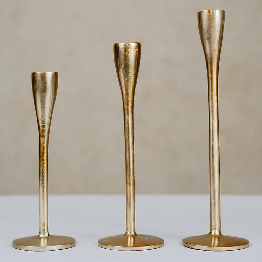 Kerzenständer Antik 3er Set Gold, H 20-27 cm - )) Accente Eventdesign
